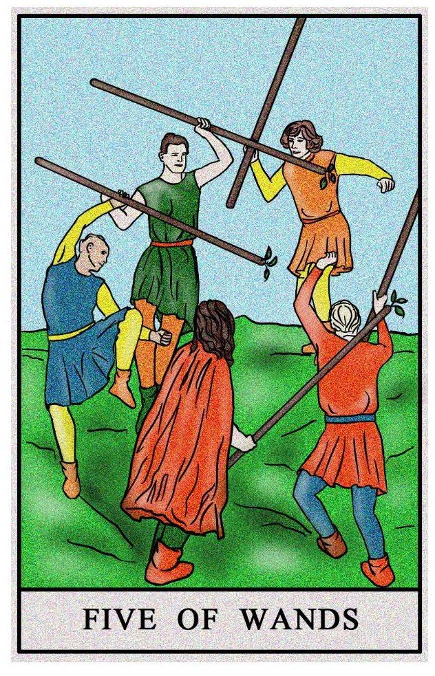 Boston Tarot Reading - The Five of Wands